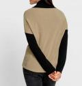 Oversized-Pullover camel-schwarz