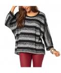 Oversized-Pullover schwarz-grau