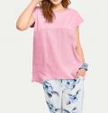 Oversized-Shirt m- Leinen pink