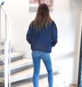 Oversized-Sweatshirt blau-gelb