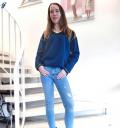 Oversized-Sweatshirt blau-gelb