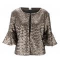 Pailletten-Blazer mit Volants taupe