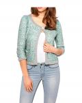 Pailletten-Jerseyblazer aqua-grau