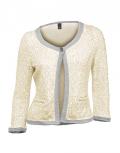 Pailletten-Jerseyblazer creme-grau