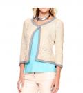 Pailletten-Jerseyblazer creme-grau