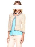 Pailletten-Jerseyblazer creme-grau