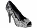 Pailletten-Pumps schwarz-silber