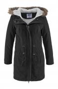 Parka mit Teddyfutter+Webpelz schwarz Gr. 40