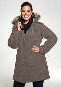 Parka mit Webpelz taupe