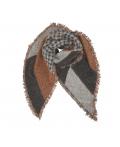 Patch-Optik-Schal mitFransen bunt