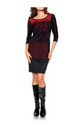 Patchwork-Kleid rot