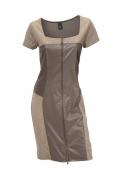 Patchwork-Kleid taupe