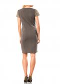 Patchwork-Kleid taupe