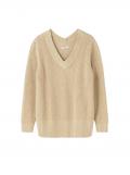 Perlfangstruktur-Pullover beige-meliert