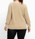 Perlfangstruktur-Pullover beige-meliert