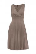 Plissee-Kleid taupe