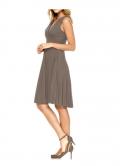 Plissee-Kleid taupe