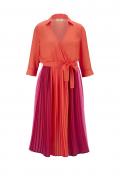 Plisseekleid orange-pink