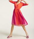 Plisseekleid orange-pink