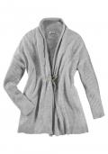 Poncho-Style-Strickjacke grau