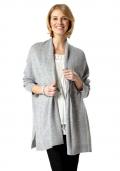 Poncho-Style-Strickjacke grau