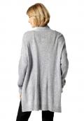 Poncho-Style-Strickjacke grau