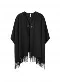 Poncho im Cape-Stil schwarz