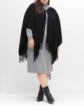 Poncho im Cape-Stil schwarz