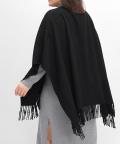 Poncho im Cape-Stil schwarz