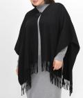 Poncho im Cape-Stil schwarz