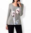 Print-Shirt grau-gemustert