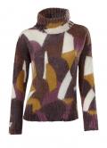 Pullover aubergine-bunt