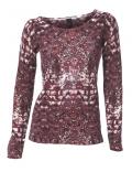 Pullover bordeaux mit Strass