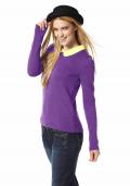 Pullover lila-gelb