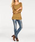 Pullover mit Chiffon camel