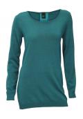 Pullover mit Chiffon petrol