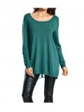 Pullover mit Chiffon petrol