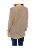 Pullover mit Fransen beige