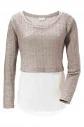 Pullover mit Georgette natur-creme