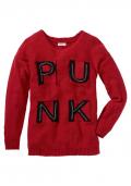 Pullover mit Ketten rot