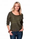 Pullover mit Nieten oliv