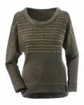 Pullover mit Nieten oliv