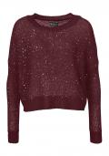 Pullover mit Pailletten bordeaux