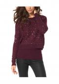 Pullover mit Pailletten bordeaux