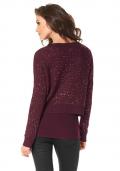 Pullover mit Pailletten bordeaux