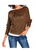 Pullover mit Pailletten bronze