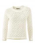 Pullover mit Pailletten creme