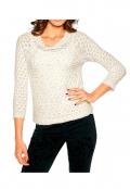 Pullover mit Pailletten creme