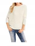 Pullover mit Pailletten ecru