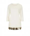 Pullover mit Pailletten ecru-gold